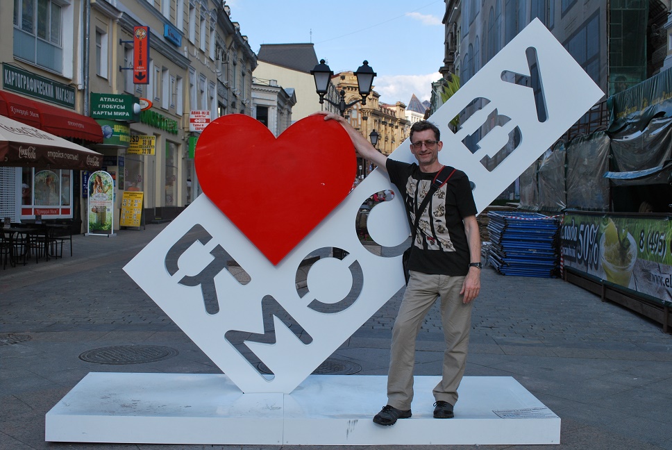 Happy man in Moscow